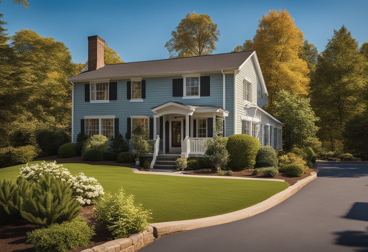 A cozy Knoxville home with a well-maintained heating system, surrounded by trees and a clear blue sky, showcasing the importance of regular heating maintenance